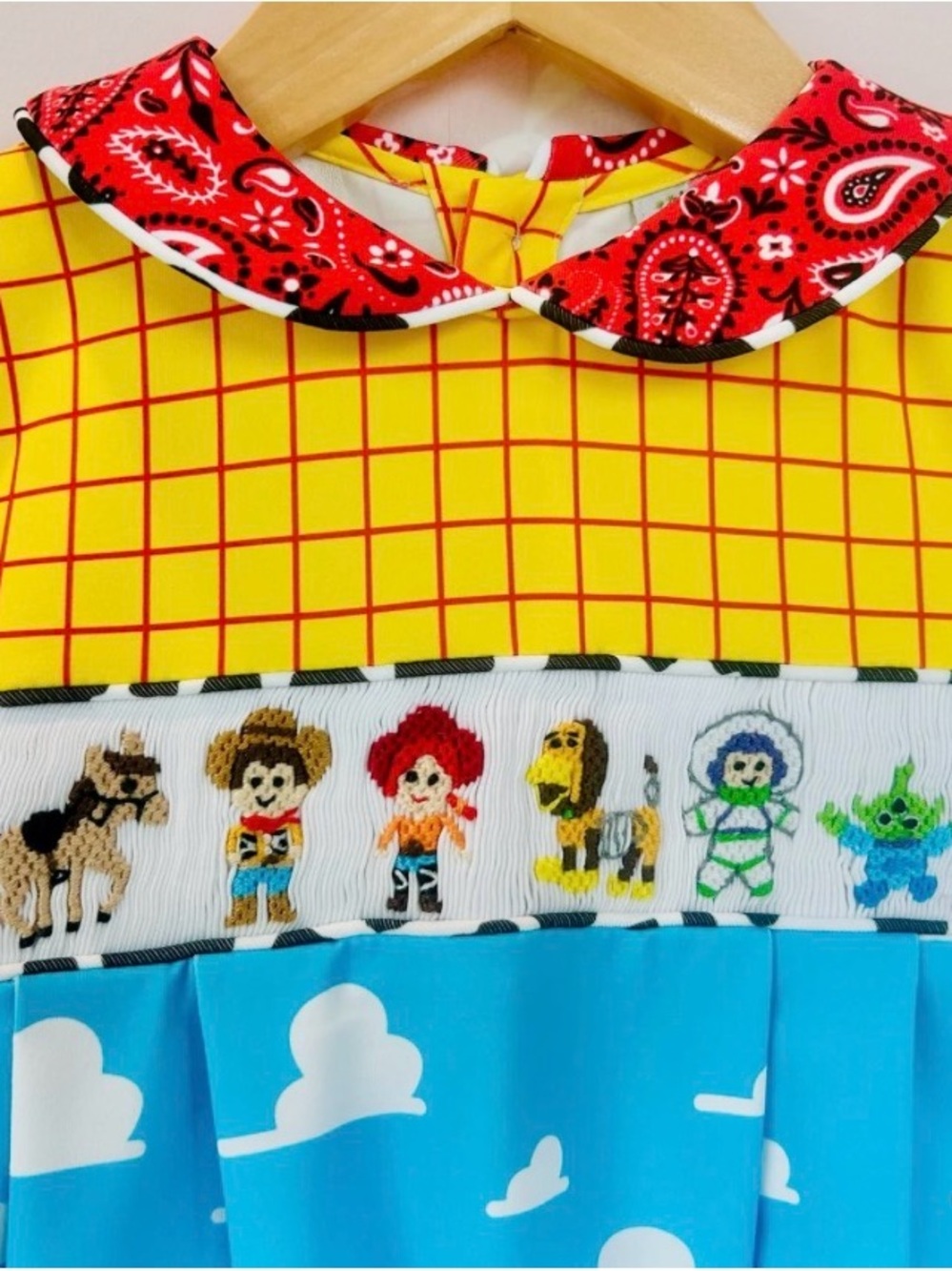 Toy Story Inspired Baby Romper - Yellow, Red, Blue the posh piglet - Picture 2 of 3